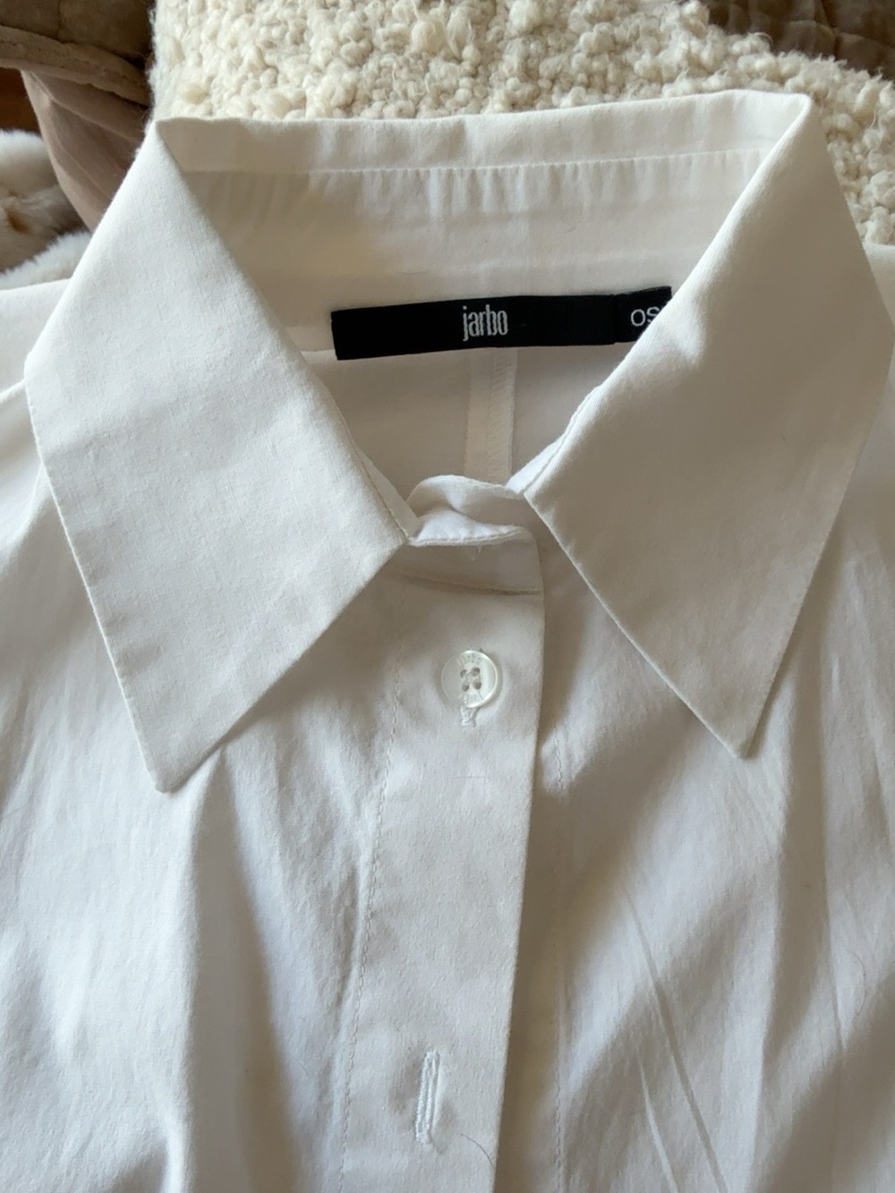 Jarbo White Cotton Oversized Button Front Shirt OS | Architectural Minimalist